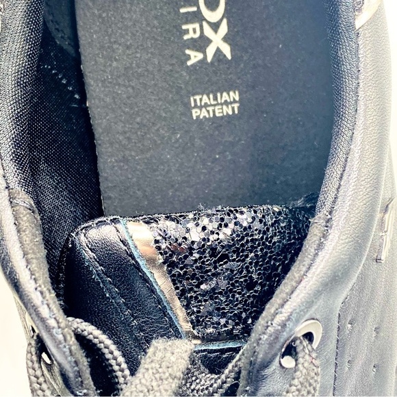 Women’s GEOX Respira Leather Black Sneakers - White Soles- US:8 EU:38 Pre-Loved - Picture 14 of 16